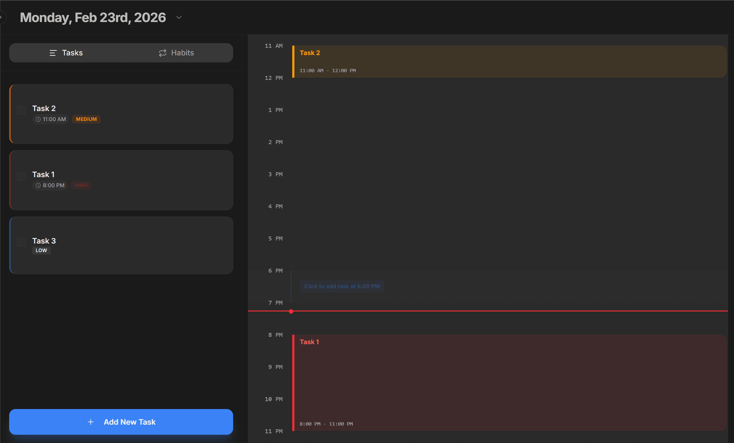 24-Hour Timeline - Tasks Blocks